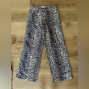 PACSun Leopard Print Low Rise Baggy Wide-Leg Pants